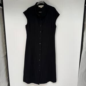 Grammar NYC The Flannel Alliteration Dress Women's Size XL Black Organic Cotton